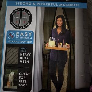 Magnetic Mesh Screen Door - Black